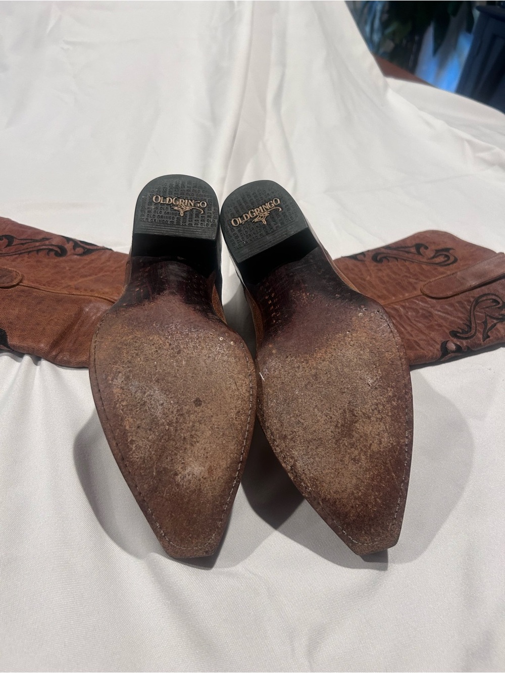Old Gringo Brown Western Embossed Leather Heeled Boots